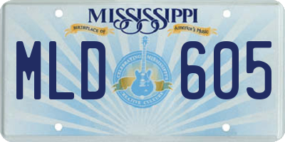 MS license plate MLD605