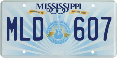 MS license plate MLD607