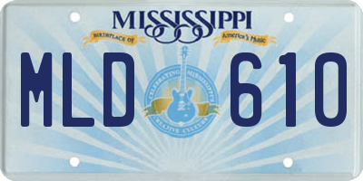 MS license plate MLD610