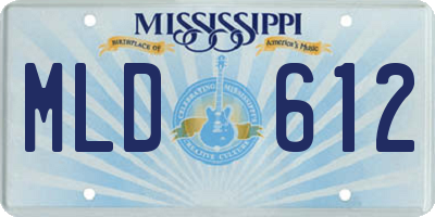 MS license plate MLD612