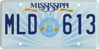 MS license plate MLD613