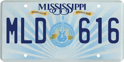 MS license plate MLD616