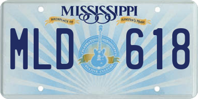 MS license plate MLD618