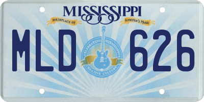 MS license plate MLD626