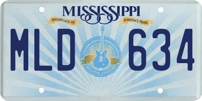 MS license plate MLD634
