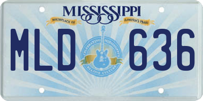 MS license plate MLD636