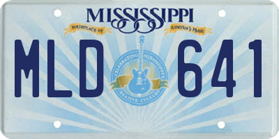 MS license plate MLD641