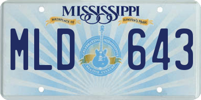 MS license plate MLD643