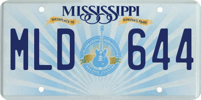 MS license plate MLD644