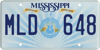 MS license plate MLD648