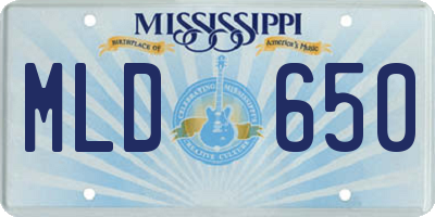 MS license plate MLD650