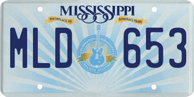 MS license plate MLD653