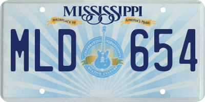 MS license plate MLD654