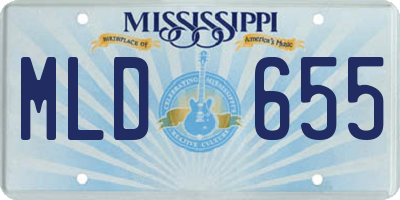 MS license plate MLD655