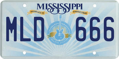 MS license plate MLD666