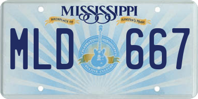 MS license plate MLD667
