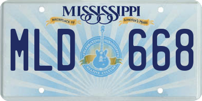 MS license plate MLD668