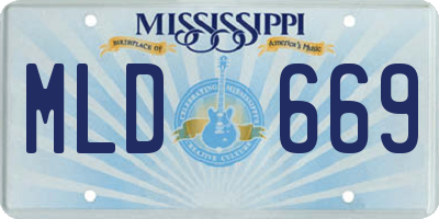MS license plate MLD669