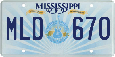 MS license plate MLD670