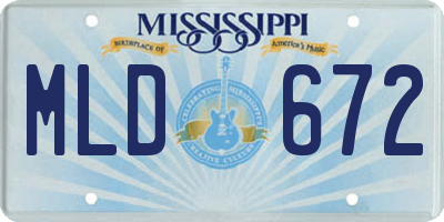 MS license plate MLD672