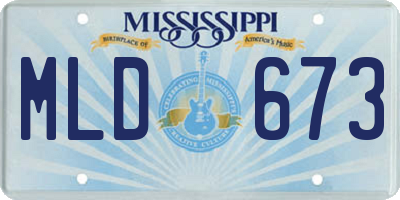 MS license plate MLD673