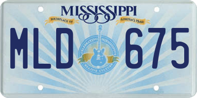 MS license plate MLD675