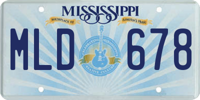 MS license plate MLD678