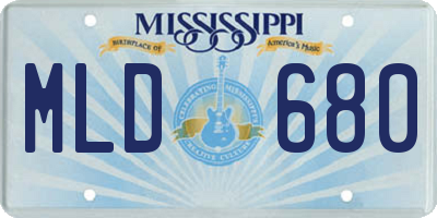 MS license plate MLD680