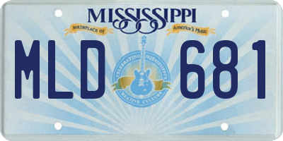 MS license plate MLD681