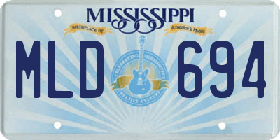 MS license plate MLD694