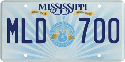 MS license plate MLD700