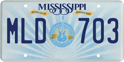 MS license plate MLD703