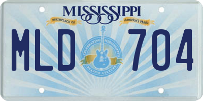 MS license plate MLD704