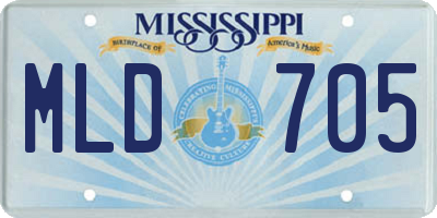 MS license plate MLD705
