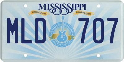 MS license plate MLD707