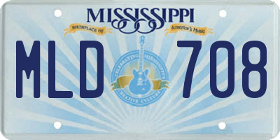 MS license plate MLD708