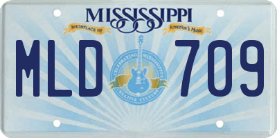 MS license plate MLD709