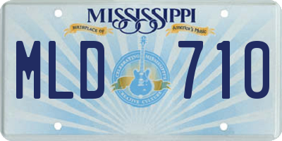 MS license plate MLD710