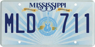 MS license plate MLD711