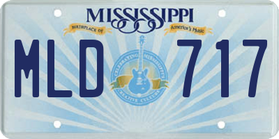 MS license plate MLD717