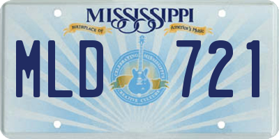 MS license plate MLD721
