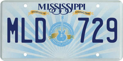 MS license plate MLD729