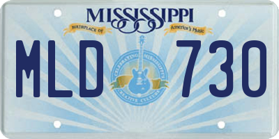 MS license plate MLD730