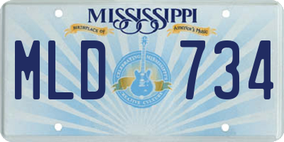 MS license plate MLD734