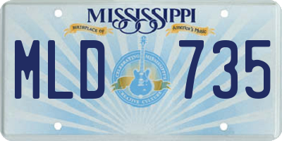 MS license plate MLD735
