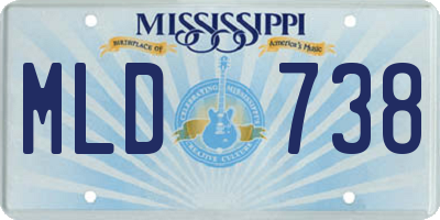 MS license plate MLD738