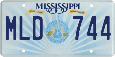MS license plate MLD744
