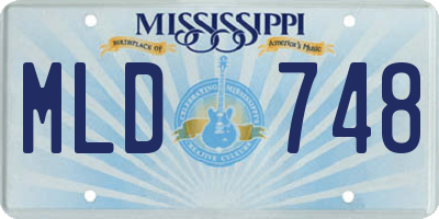 MS license plate MLD748