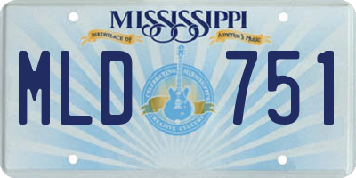 MS license plate MLD751