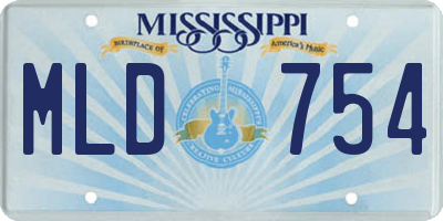 MS license plate MLD754